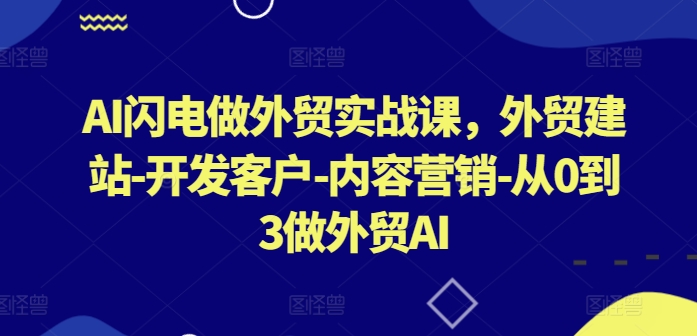 AI闪电做外贸实战课，​外贸建站-开发客户-内容营销-从0到3做外贸AI(更新)-鑫梵淘