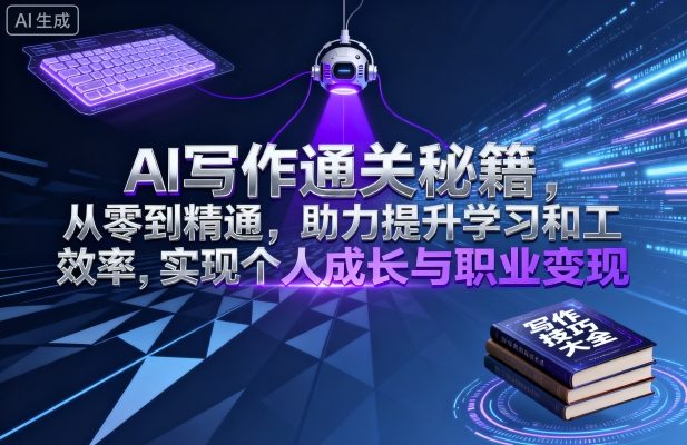 AI写作通关秘籍，从零到精通，助力提升学习和工作效率，实现个人成长与职业变现-鑫梵淘