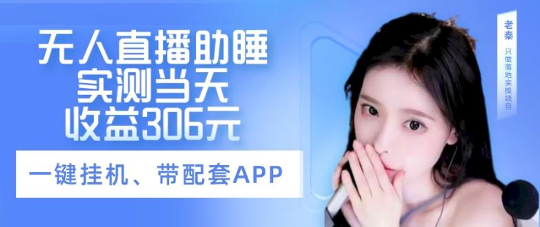 无人直播助睡、实测当天变现306元、一键挂机即可-鑫梵淘