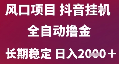 风口项目，六月最新玩法抖音无人挂G，全自动撸金，长期稳定 日入2k+【揭秘】-鑫梵淘