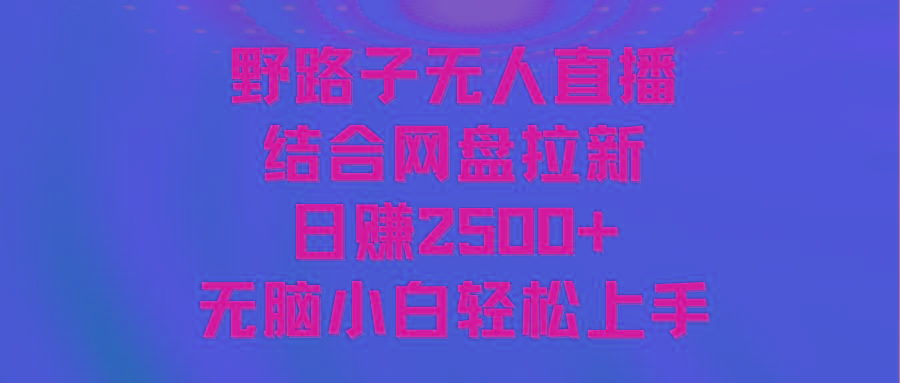 无人直播野路子结合网盘拉新，日赚2500+多平台变现，小白无脑轻松上手操作-鑫梵淘