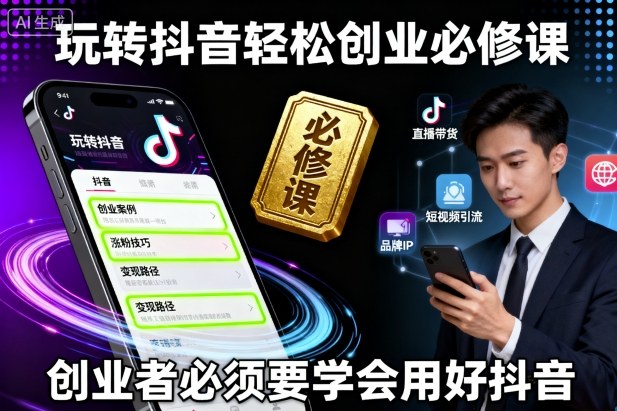 玩转抖音轻松创业必修课，创业者必须要学会用好抖音-鑫梵淘