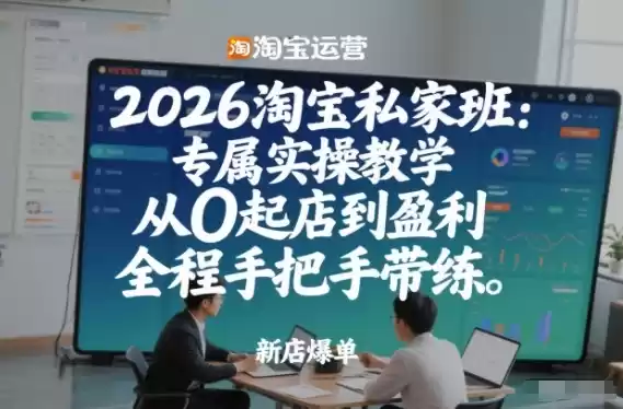 2026淘宝私家班：专属实操教学，从0起店到盈利，全程手把手带练(更新26年3月)-鑫梵淘