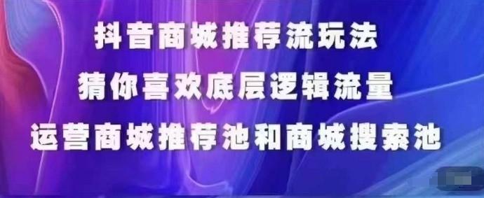 抖音商城运营课程，猜你喜欢入池商城搜索商城推荐人群标签覆盖-鑫梵淘