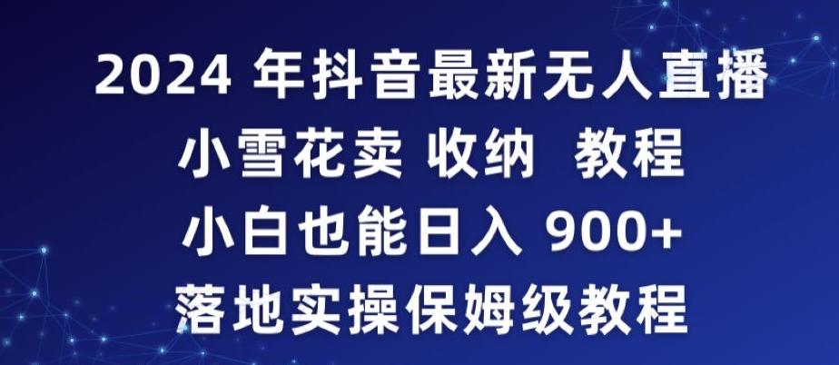 2024年抖音最新无人直播小雪花卖收纳教程，小白也能日入900+落地实操保姆级教程【揭秘】-鑫梵淘