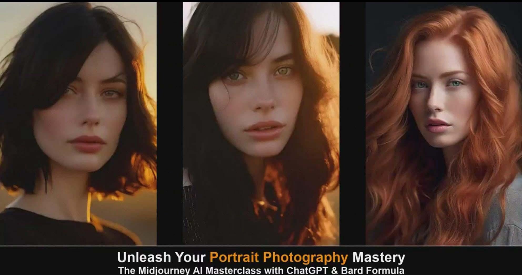图片[3]-(9312期)Midjourney v5 ChatGPT 和 Bard AI人工智能人像摄影大师班-15节-中英字幕-鑫梵淘
