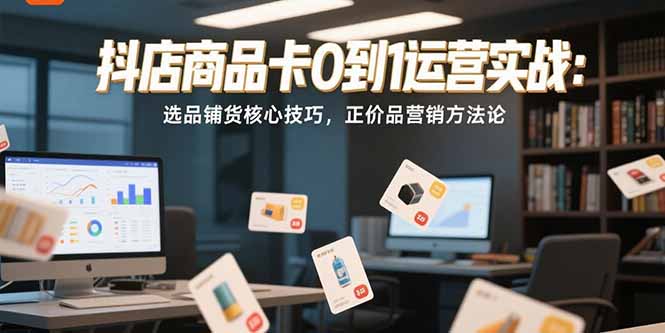 抖店商品卡0到1运营实战：选品铺货核心技巧，正价品营销方法论-鑫梵淘