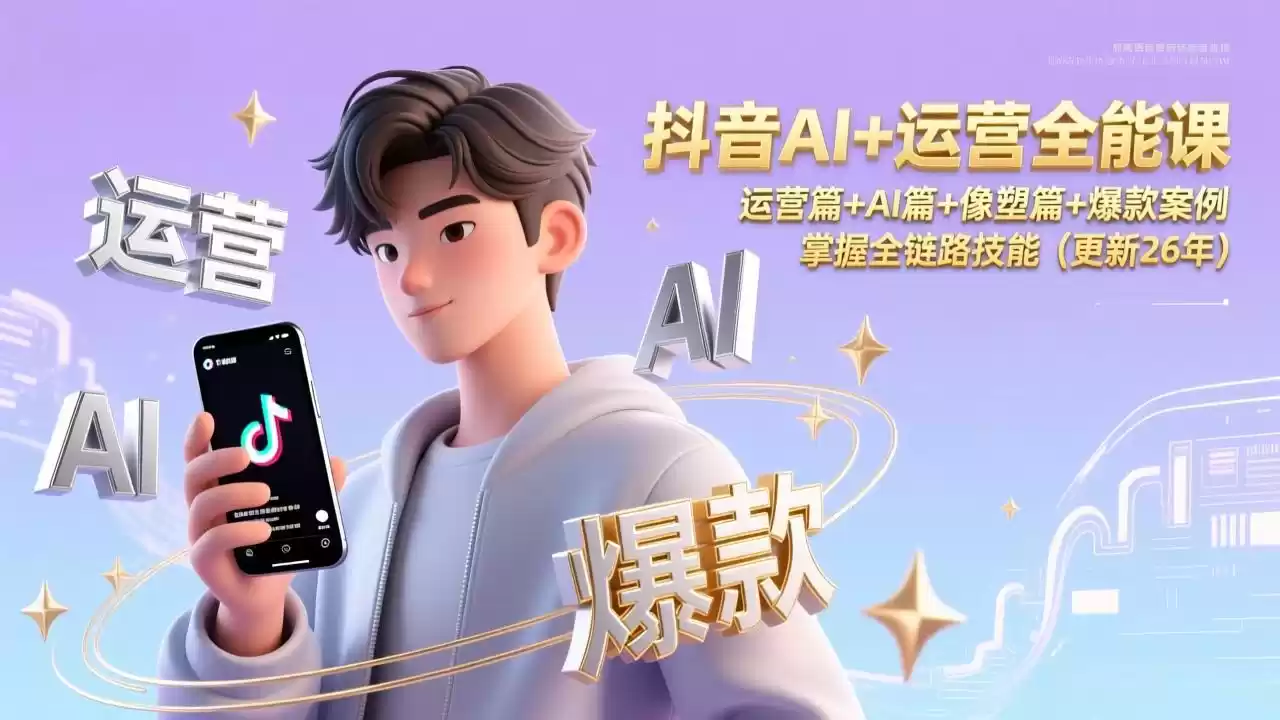 抖音AI+运营全能课，运营篇+AI篇+像塑篇+爆款案例，掌握全链路技能(更新26年-鑫梵淘