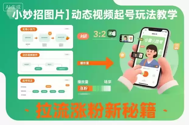 小妙招图片＋动态视频起号玩法教学，拉流涨粉新秘籍-鑫梵淘