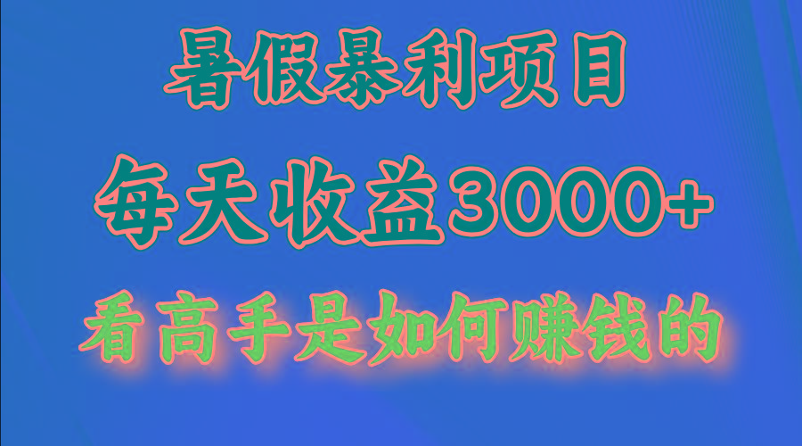 暑假暴力项目 1天收益3000+，视频号，快手，不露脸直播.次日结算-鑫梵淘
