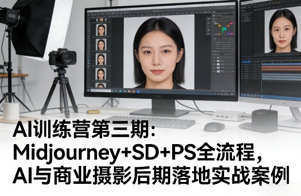 AI训练营第三期：Midjourney+SD+PS全流程，AI与商业摄影后期落地实战案例-鑫梵淘
