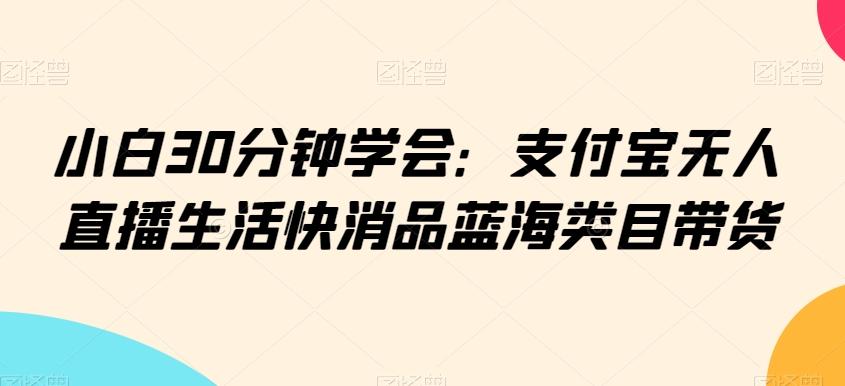 小白30分钟学会：支付宝无人直播生活快消品蓝海类目带货【揭秘】-鑫梵淘