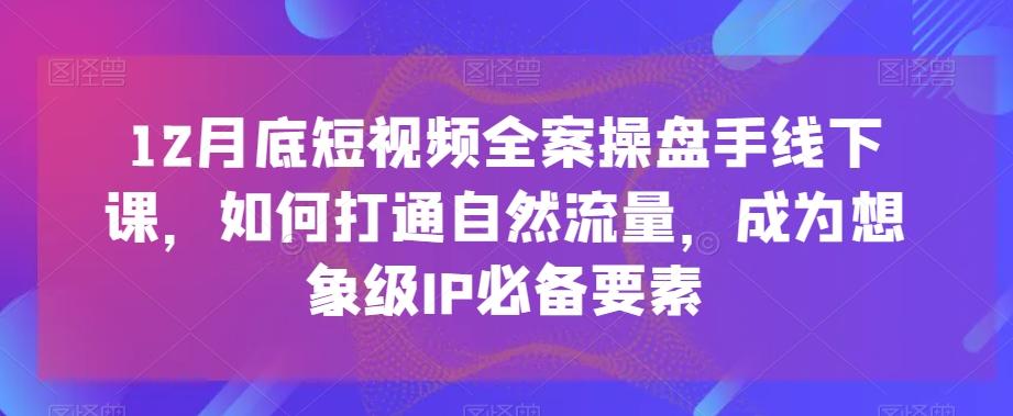 12月底短视频全案操盘手线下课，如何打通自然流量，成为想象级IP必备要素-鑫梵淘