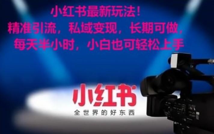 小红书最新玩法！精准引流，私域变现，长期可做，每天半小时，小白也可轻松上手-鑫梵淘