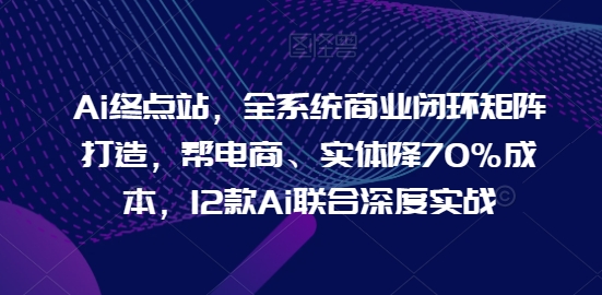 Ai终点站，全系统商业闭环矩阵打造，帮电商、实体降70%成本，12款Ai联合深度实战【0906更新】-鑫梵淘