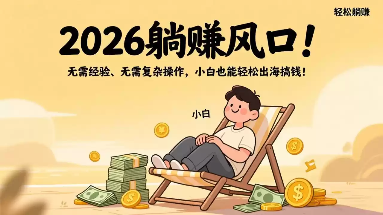 2026躺赚风口！无需经验、无需复杂操作，小白也能轻松出海搞钱！-鑫梵淘