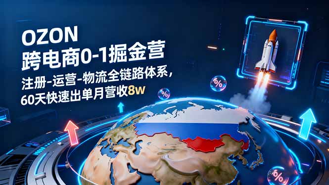 OZON跨境电商0-1掘金营：注册-运营-物流全链路体系，60天快速出单月营收8w-鑫梵淘