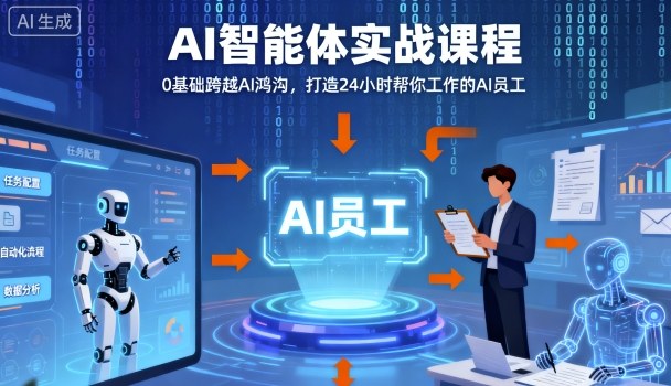 Ai智能体实战课程，0基础跨越Ai鸿沟，打造24小时帮你工作的Ai员工，打破常规，以实战定义Ai-鑫梵淘