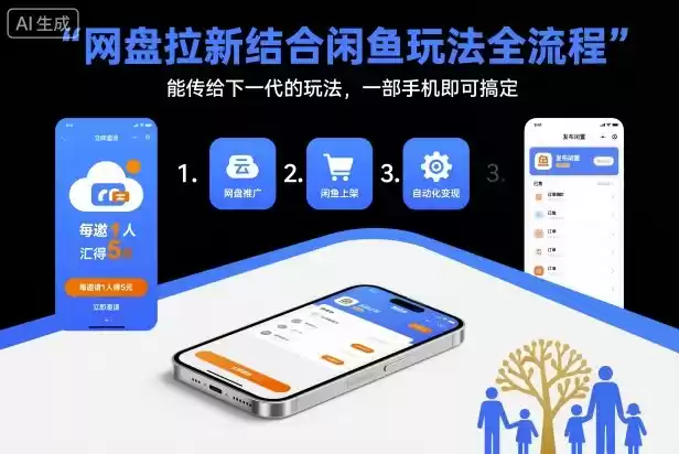 网盘拉新结合闲鱼玩法全流程，能传给下一代的玩法，一部手机即可搞定(附入口渠道以及实操教程)-鑫梵淘