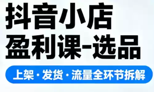 抖音小店盈利课-选品·上架·发货·流量全环节拆解-鑫梵淘