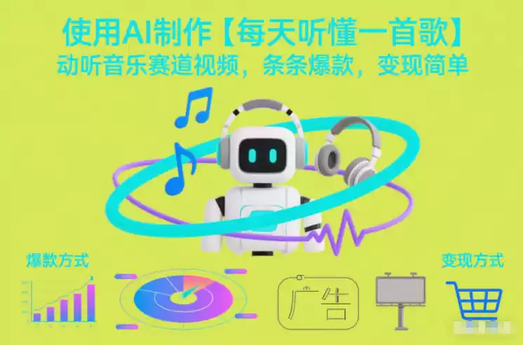 使用AI制作【每天听懂一首歌】动听音乐赛道视频，条条爆款，变现简单-鑫梵淘