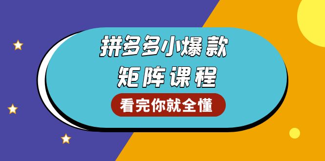 拼多多爆款矩阵课程：教你测出店铺爆款，优化销量，提升GMV，打造爆款群-鑫梵淘