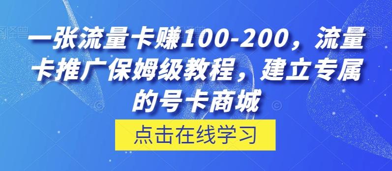 一张流量卡赚100-200，流量卡推广保姆级教程，建立专属的号卡商城-鑫梵淘