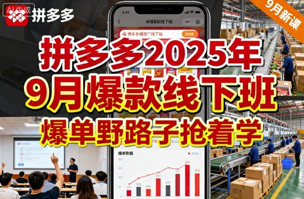 拼多多2025年9月爆款线下班，爆单野路子抢着学-鑫梵淘