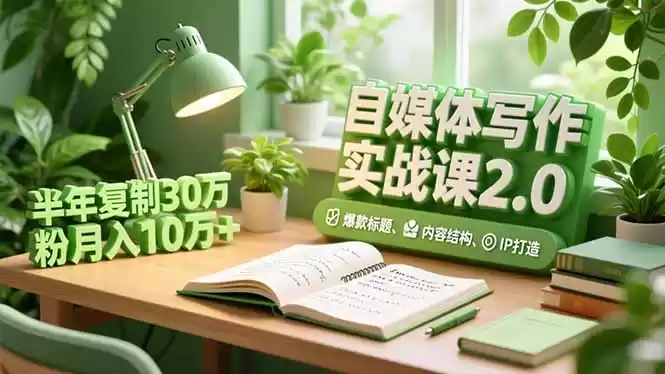 自媒体写作实战课2.0，爆款标题、内容结构、IP打造，半年复制30万粉月入10万+-鑫梵淘