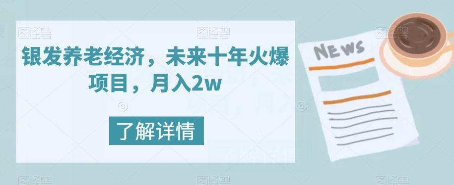 银发养老经济，未来十年火爆项目，月入2w【揭秘】-鑫梵淘