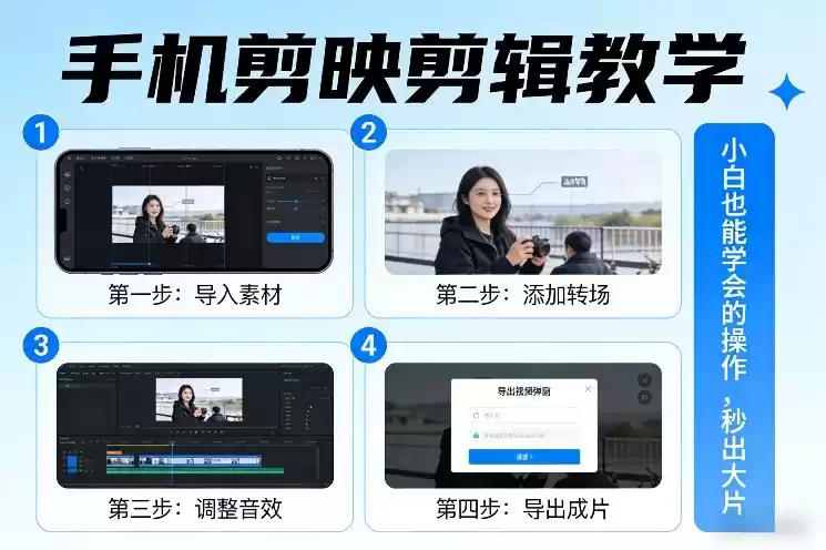 手机剪映剪辑教学，小白也能学会的操作，秒出大片-鑫梵淘