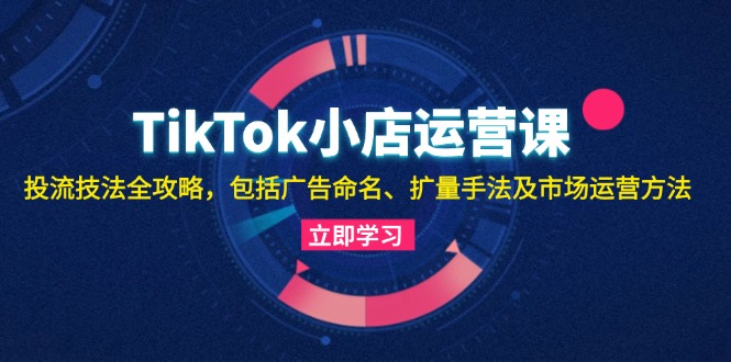 TikTok小店运营课：投流技法全攻略，包括广告命名 扩量手法及市场运营方法-鑫梵淘