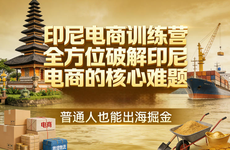 印尼电商训练营，全方位破解印尼电商的核心难题，普通人也能出海掘金-鑫梵淘