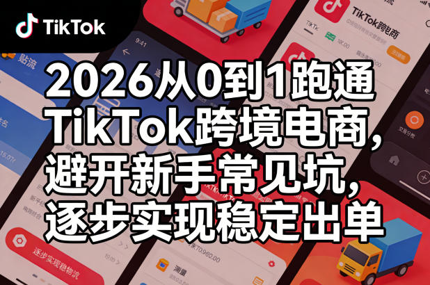 2026从0到1跑通TikTok跨境电商，避开新手常见坑，逐步实现稳定出单-鑫梵淘