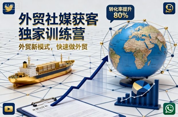 外贸社媒获客独家训练营，外贸新模式，快速做外贸(更新26年3月)-鑫梵淘