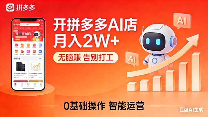 开一家拼多多AI店，月入2W+，无脑赚，告别打工，附SOP手册-鑫梵淘