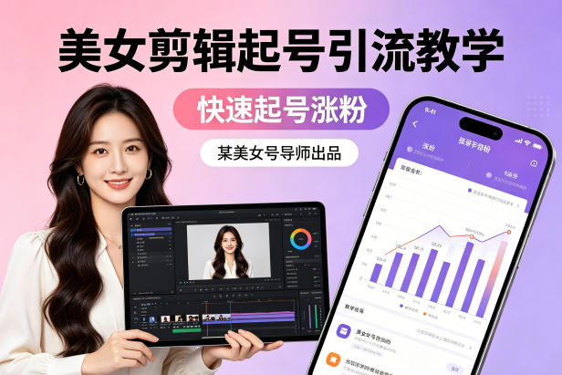 某美女号导师出品：美女剪辑起号引流教学，快速起号涨粉-鑫梵淘