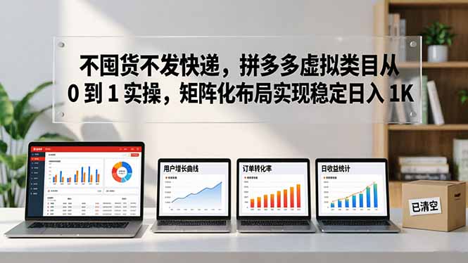 不囤货不发快递，拼多多虚拟类目从 0 到 1 实操，矩阵化布局实现稳定日入 1K-鑫梵淘