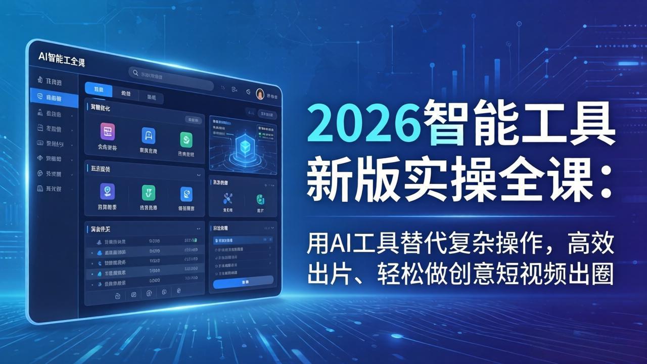 2026智能工具新版实操全课：用AI工具替代复杂操作，高效出片、轻松做创意短视频出圈-鑫梵淘