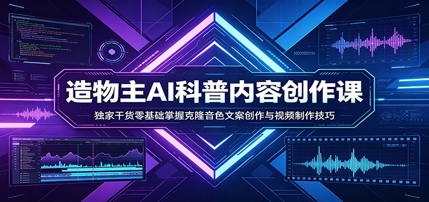 AI科普内容创作课：独家干货零基础掌握克隆音色文案创作与视频制作技巧-鑫梵淘