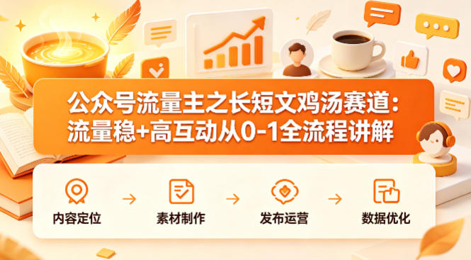 公众号流量主之长短文鸡汤赛道，流量稳+高互动，从0-1全流程讲解-鑫梵淘