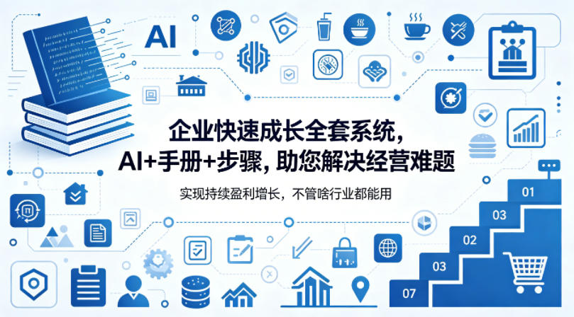 企业快速成长全套系统，AI+手册+步骤，助您解决经营难题，实现持续盈利增长，不管啥行业都能用-鑫梵淘