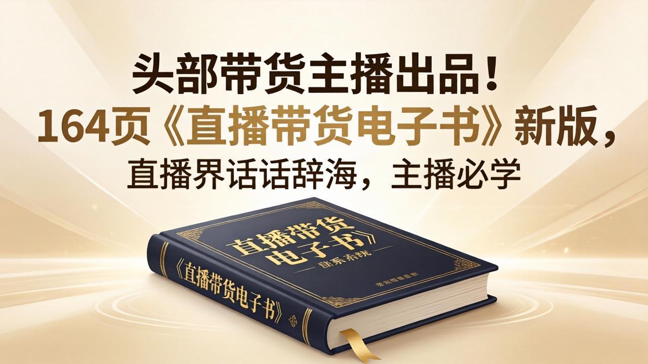 头部带货主播出品！164页《直播带货电子书》新版，直播界话术辞海，主播必学-鑫梵淘