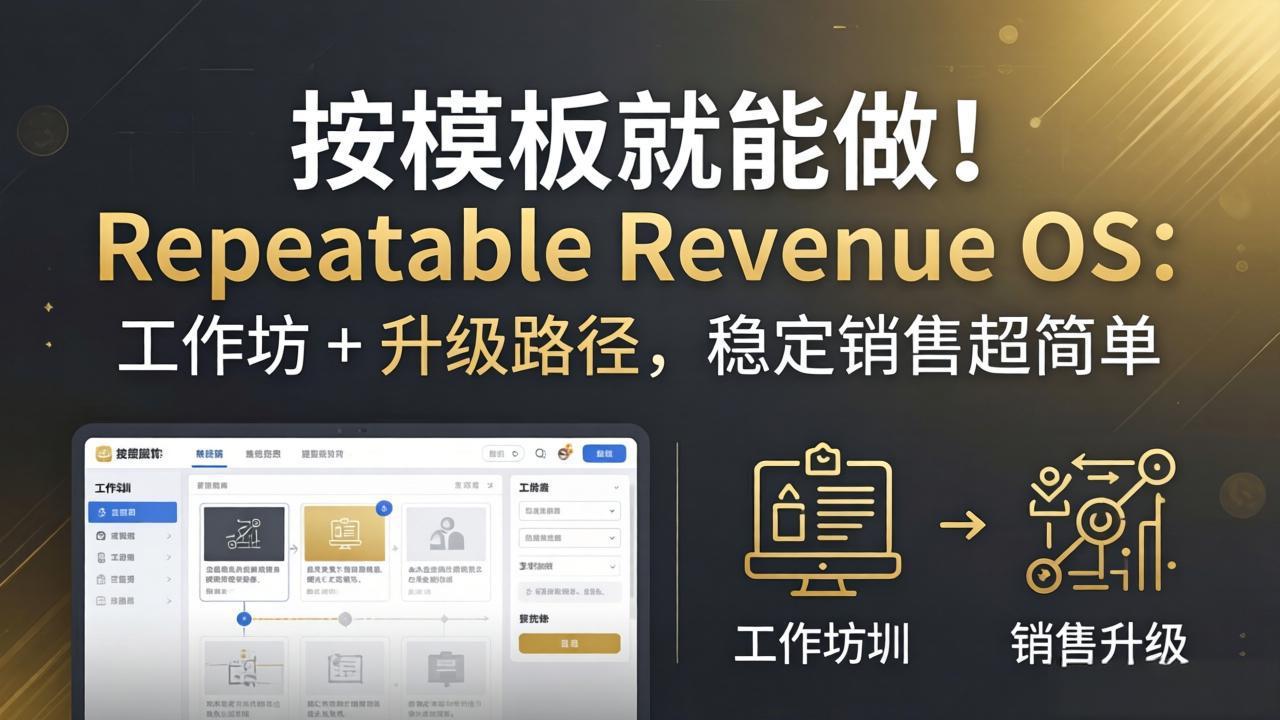 按模板就能做！Repeatable Revenue OS：工作坊 + 升级路径，稳定销售超简单-鑫梵淘