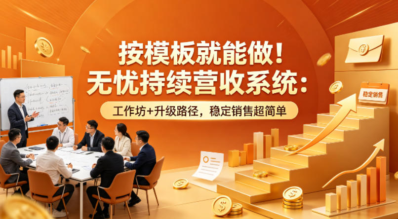 按模板就能做！无忧持续营收系统：工作坊+升级路径，稳定销售超简单【原创双语字幕】-鑫梵淘