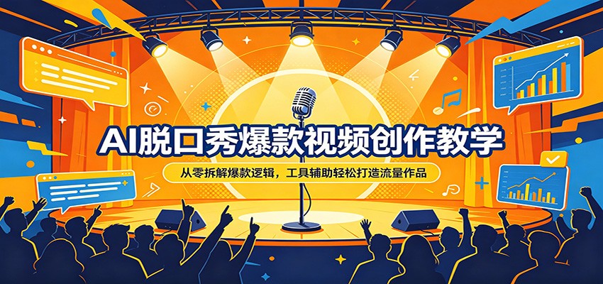 AI脱口秀爆款视频创作教学：从零拆解爆款逻辑，工具辅助轻松打造流量作品-鑫梵淘