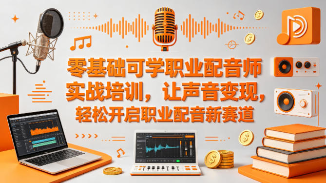 零基础可学职业配音师实战培训，让声音变现，轻松开启职业配音新赛道-鑫梵淘