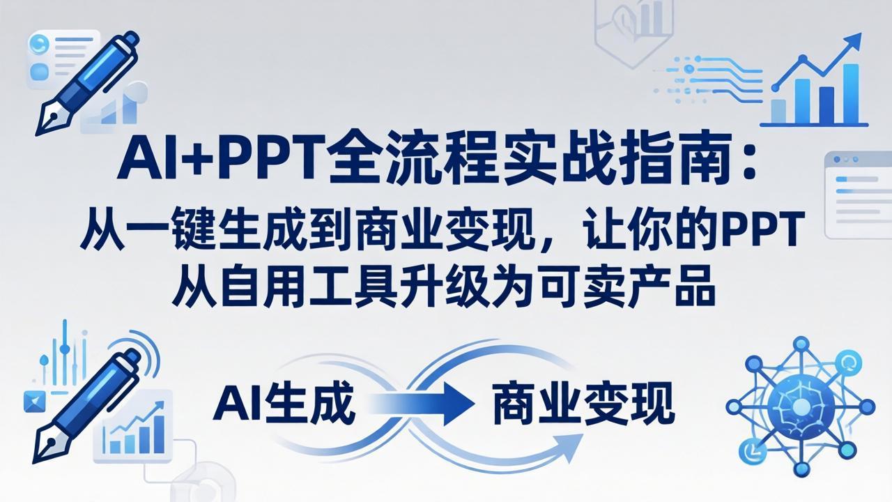 AI+PPT全流程实战指南-更新4月21：从一键生成到商业变现，让你的PPT从自用工具升级为可卖产品-鑫梵淘