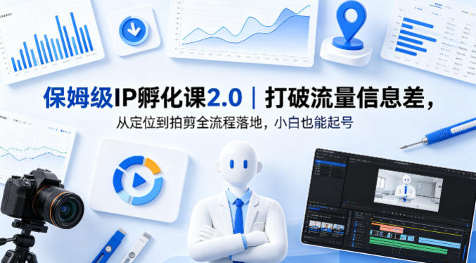 保姆级IP孵化课2.0｜打破流量信息差，从定位到拍剪全流程落地，小白也能起号-鑫梵淘