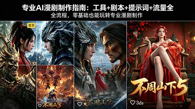 专业AI漫剧制作指南：工具+剧本+提示词+流量全流程，零基础也能玩转专业漫剧制作-鑫梵淘